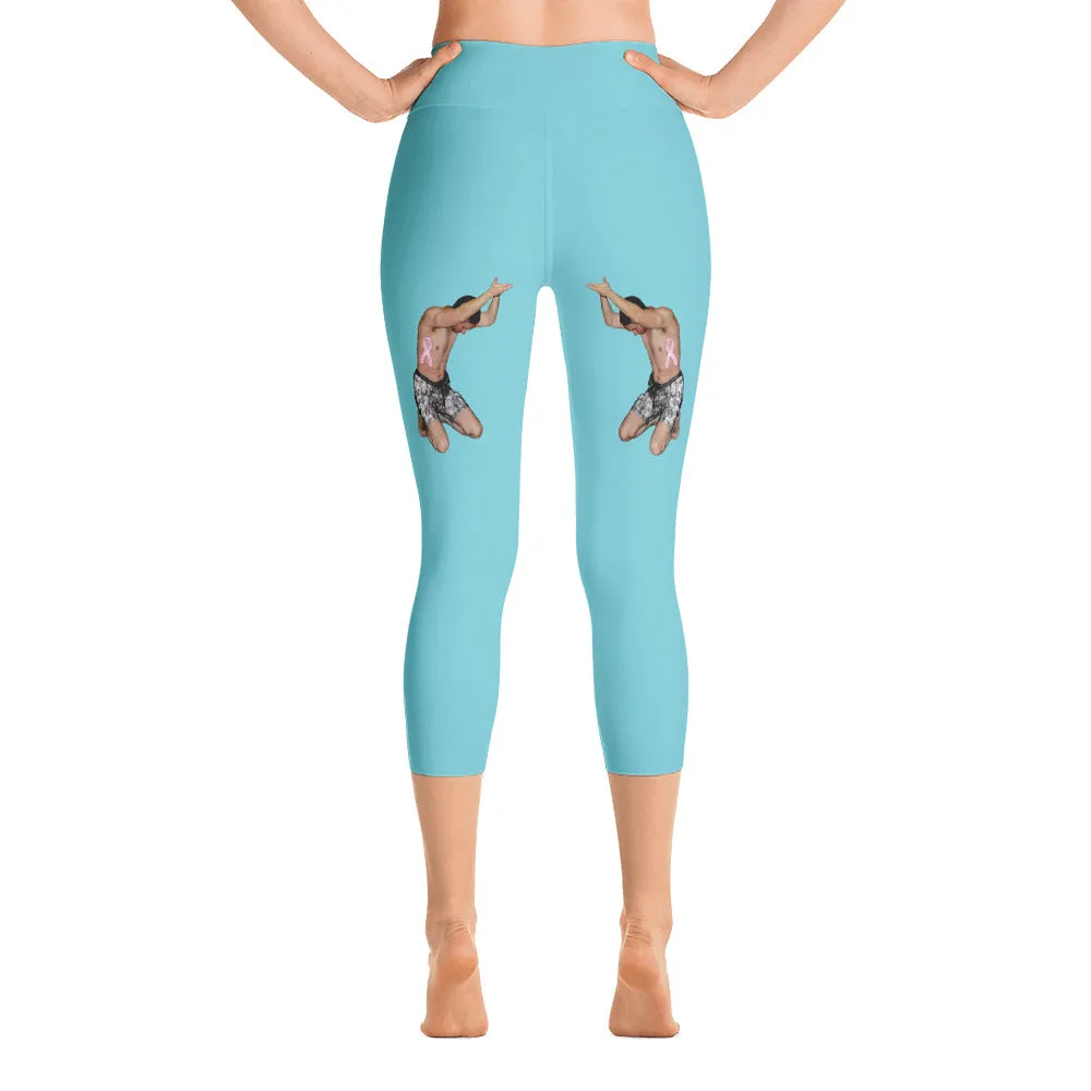 Our best viral leggings robin egg blue woman power black letters