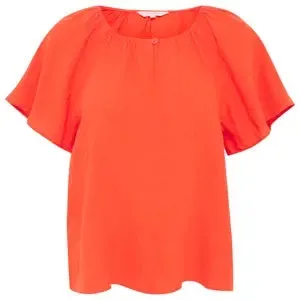 PART TWO GEORGIANA LINEN BLOUSE MANDARIN RED