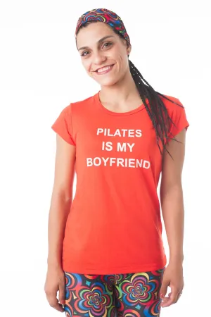 Pilates Is My Boyfriend Tee- Orange