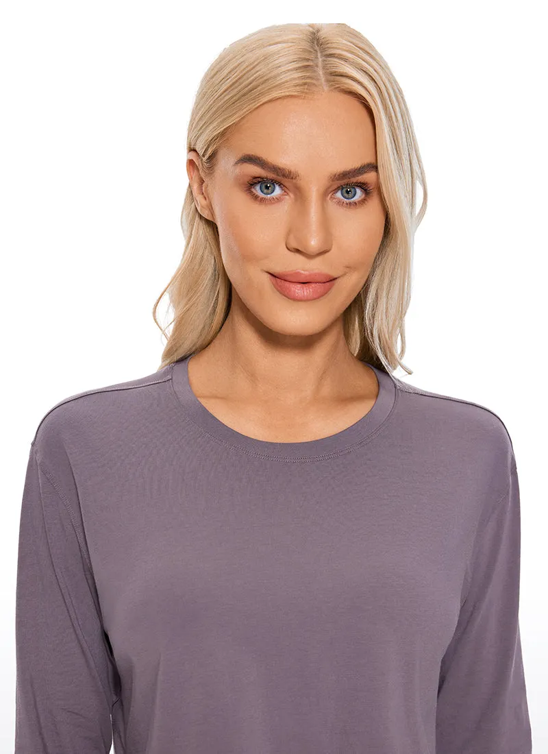 Pima Cotton Workout Cropped Long Sleeve