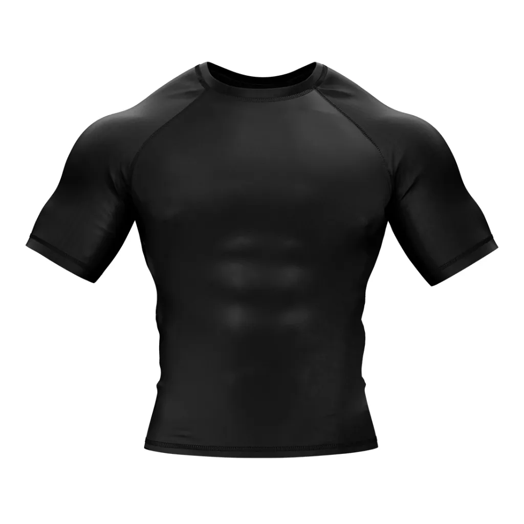 Premium Black Shortsleeve Rash Guard