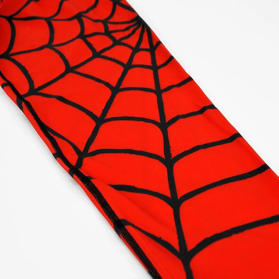 Red Web Pattern compression tights / leggings