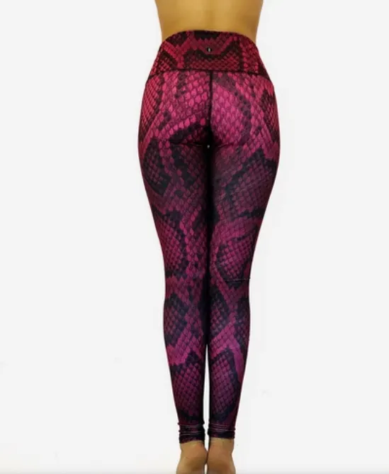 Reversible Pink Snake Skin High Compression Legging