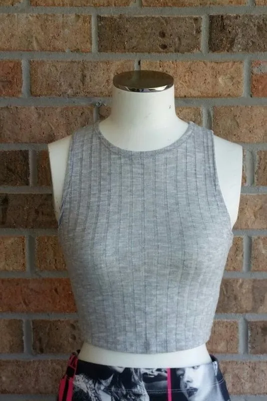 Ribbed Sleeveless Cropped Top