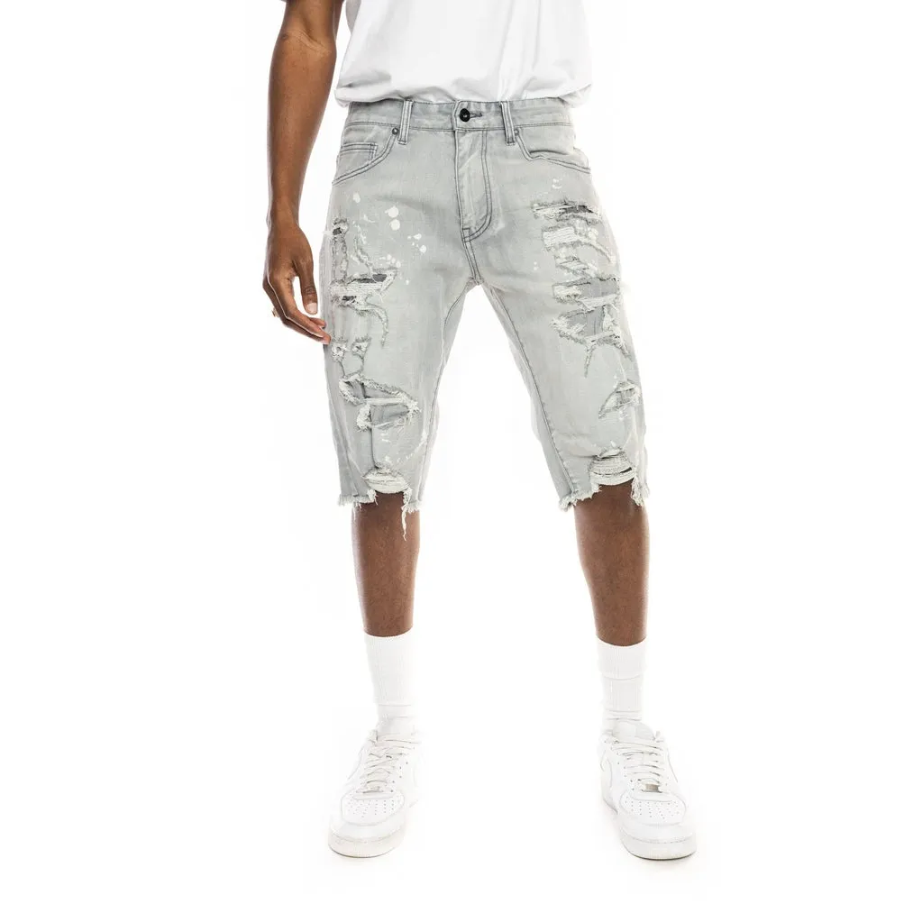 Ripoff Semi Basic Jean Shorts - Light Grey