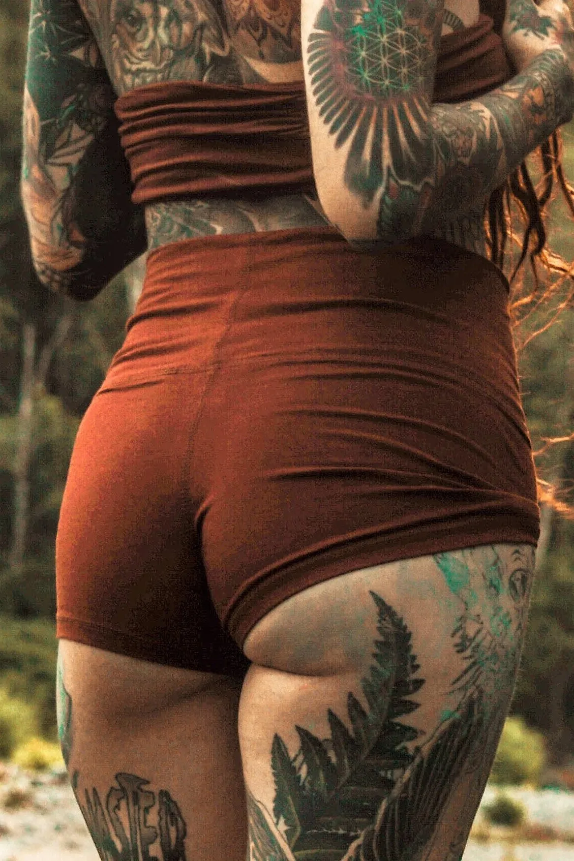 Rust Yoga Shorts