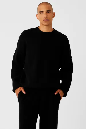 Scholar Crew Neck Sweater - Black