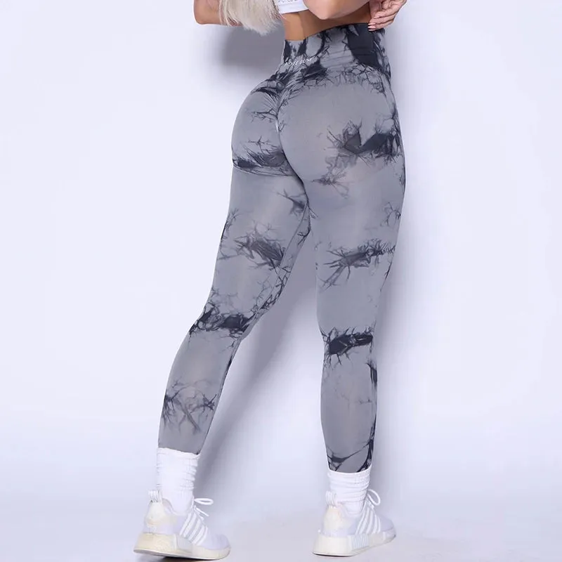 Seamless Leggings Pchee Bubble Gum Tie Dye Pants Leggings Gym Workout Fitness Leggings Running