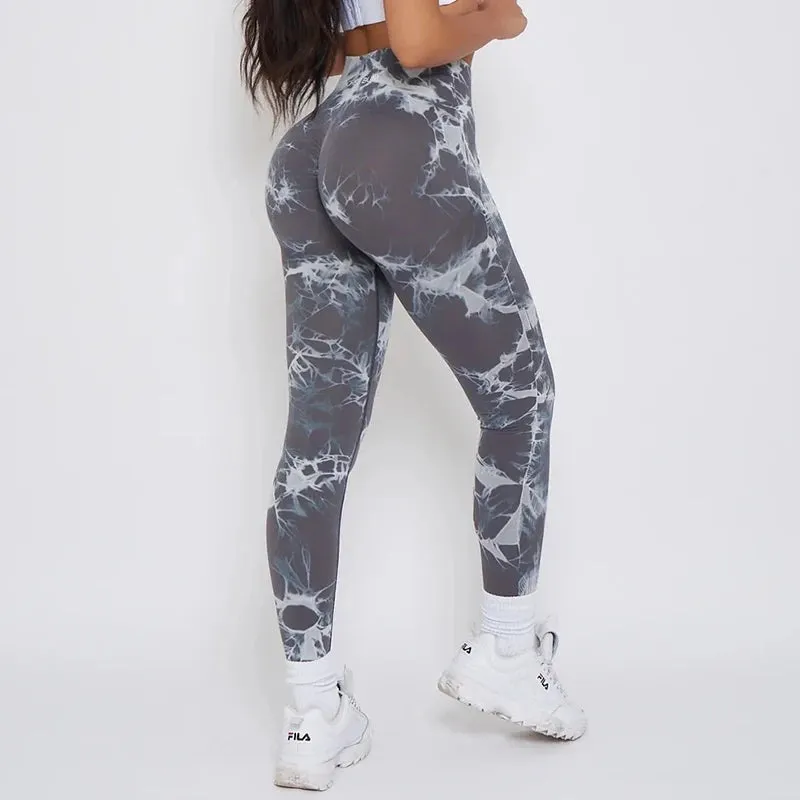 Seamless Leggings Pchee Bubble Gum Tie Dye Pants Leggings Gym Workout Fitness Leggings Running