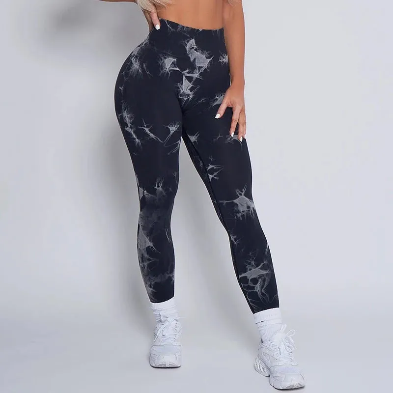 Seamless Leggings Pchee Bubble Gum Tie Dye Pants Leggings Gym Workout Fitness Leggings Running