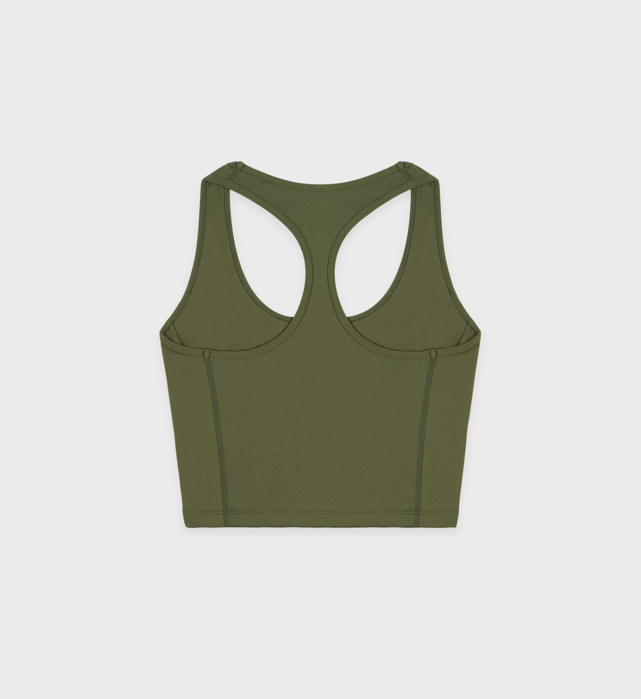 Serif Logo Sports Tank - Moss/White