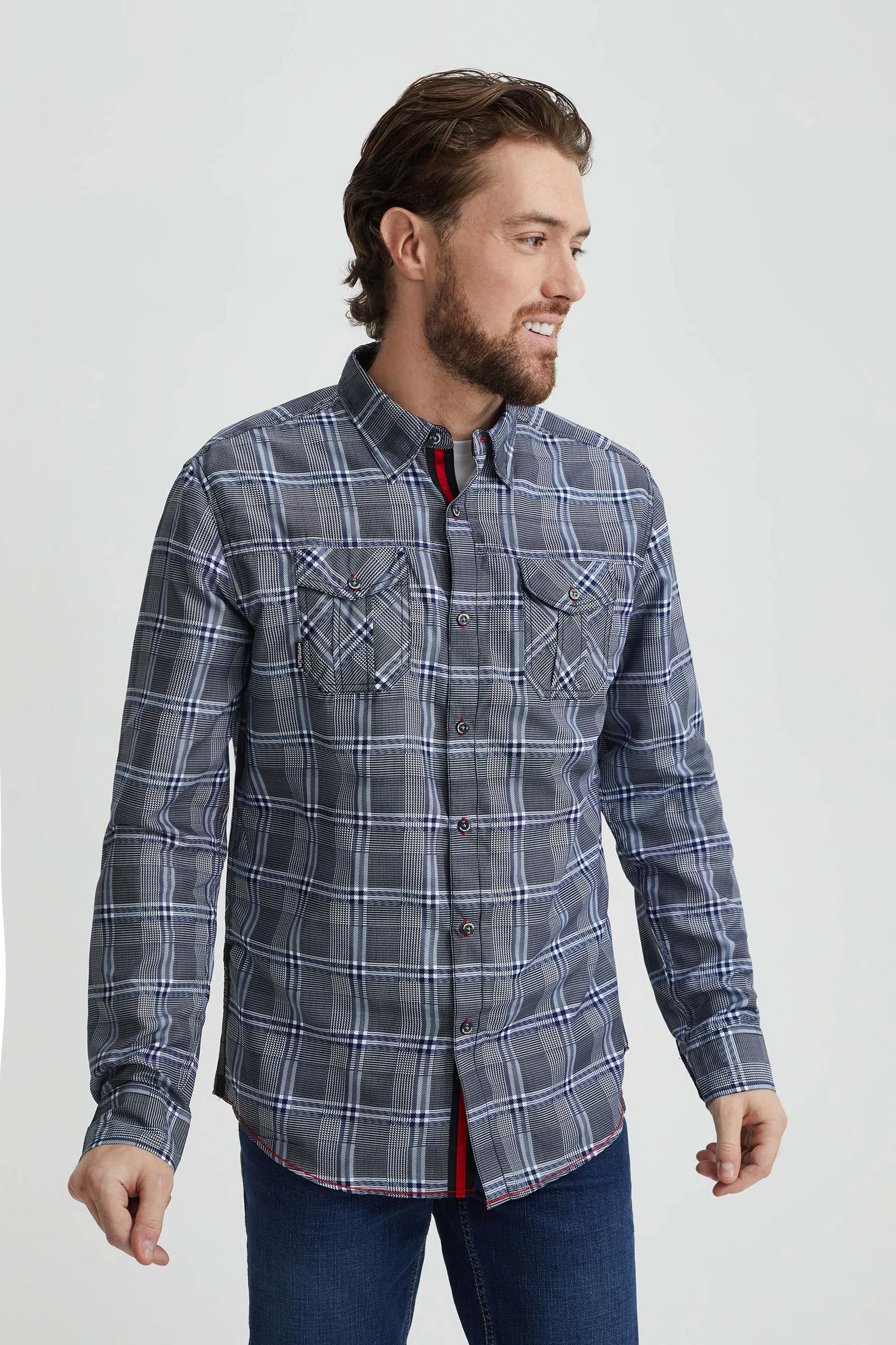 Shirt with various checkers