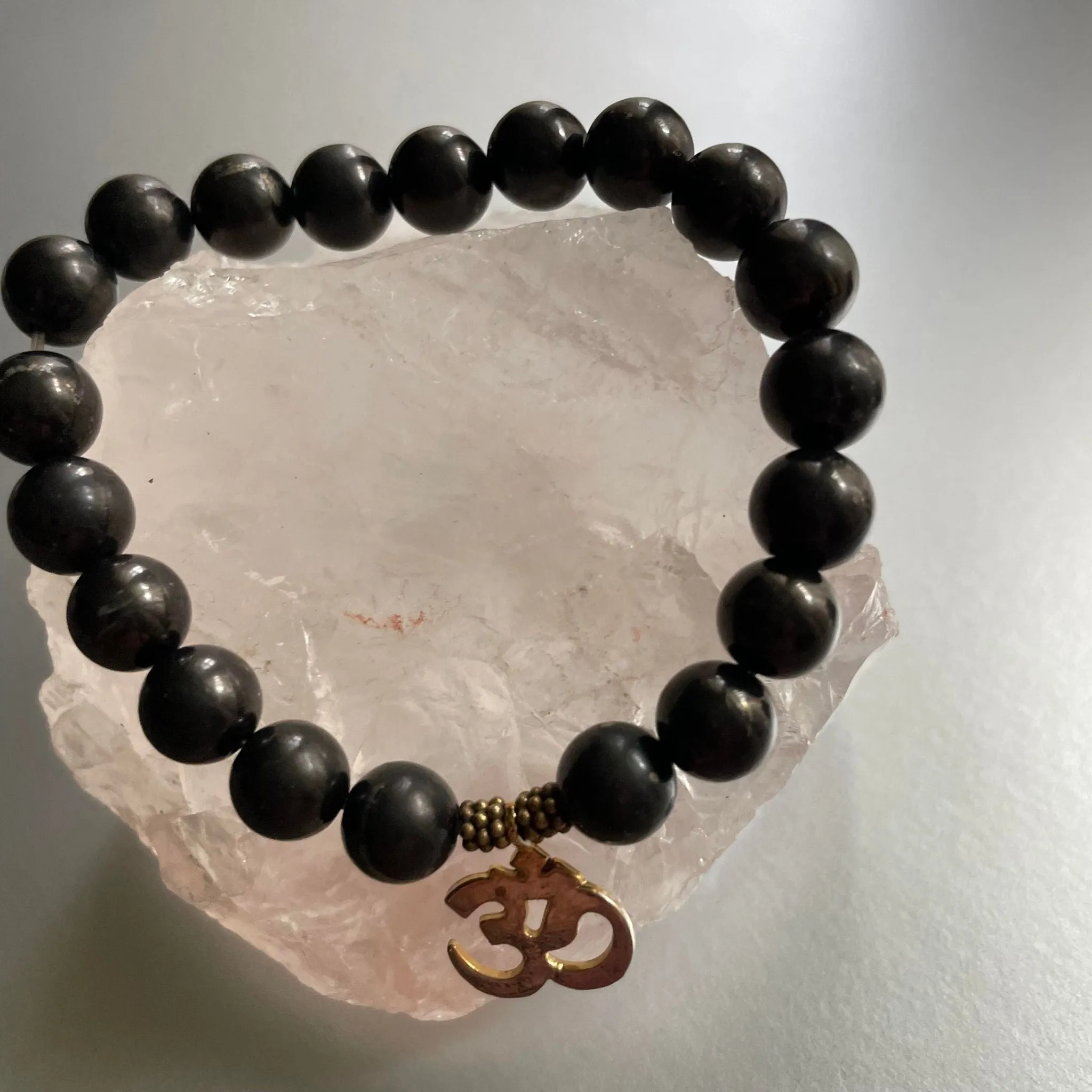 Shungite Bracelet With OM Charm