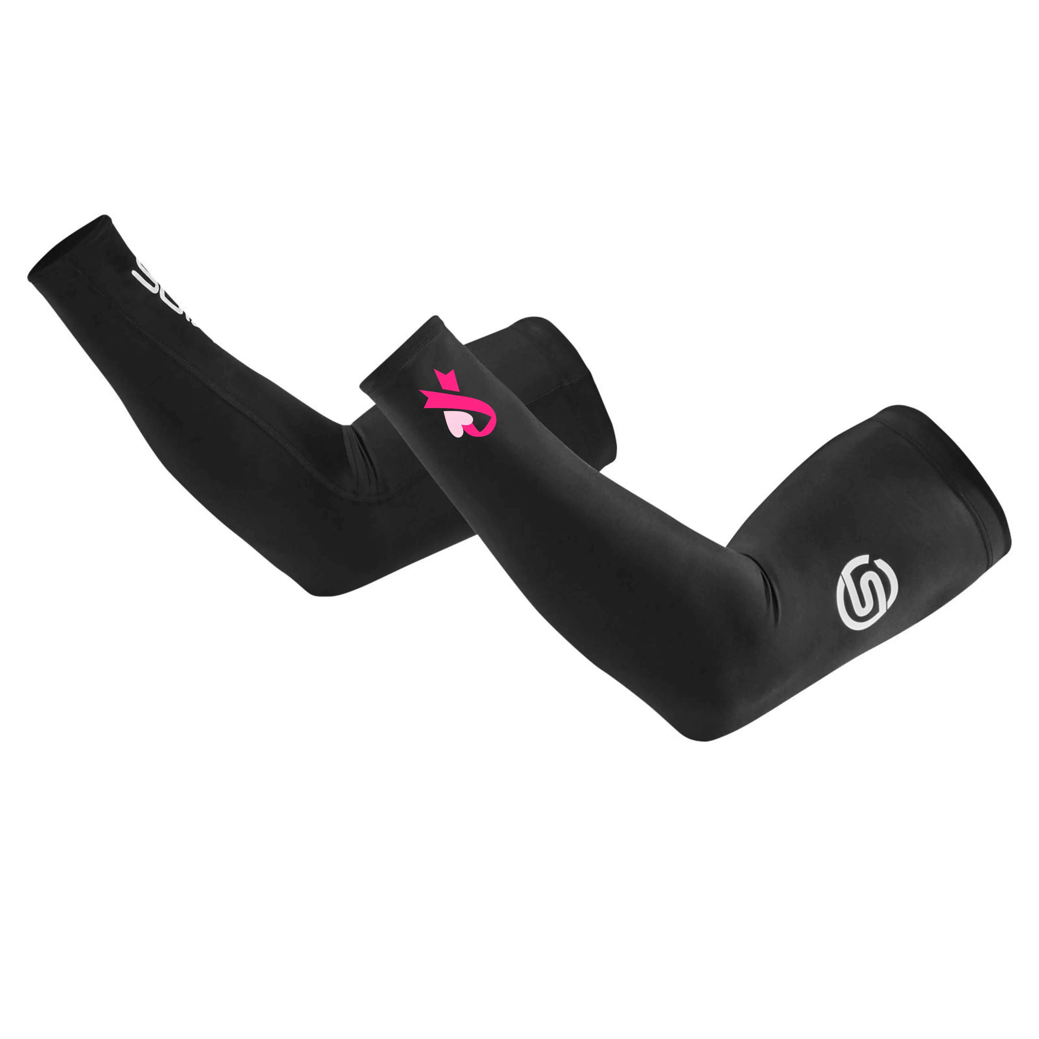 SKINS SERIES-1 UNISEX ARM SLEEVES BLACK (BREAST CANCER LOGO)