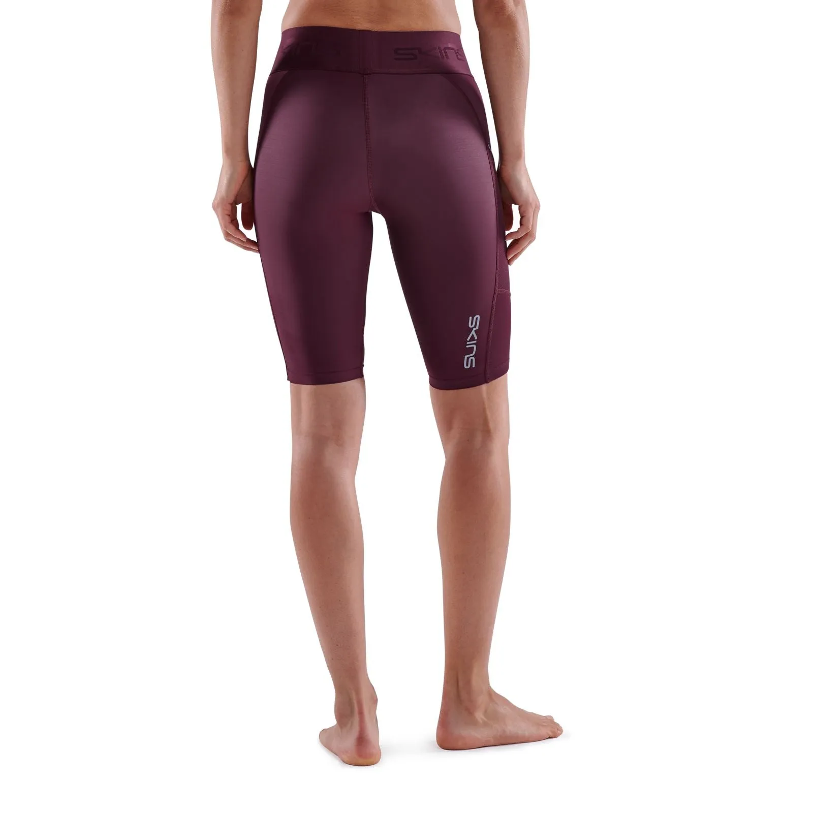 SKINS SERIES-3 WOMEN'S HALF TIGHTS BURGUNDY