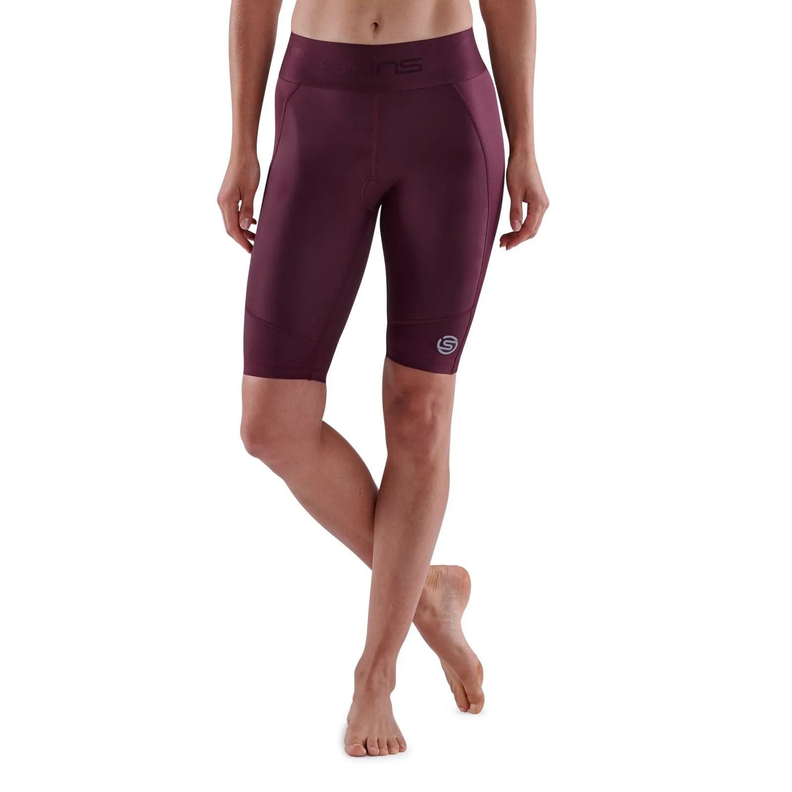 SKINS SERIES-3 WOMEN'S HALF TIGHTS BURGUNDY