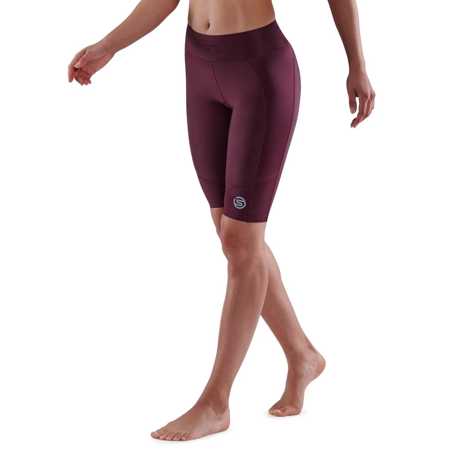 SKINS SERIES-3 WOMEN'S HALF TIGHTS BURGUNDY