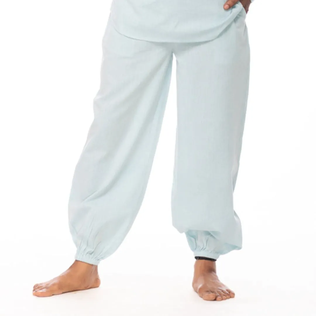 Sky-Blue Handwoven Cotton Yoga Jogger| Athleisure Jogger | Cotton Joggers for Men