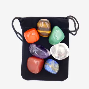 Spirit-Lifting Chakra Health Tumbled Reiki Stones Set of 7