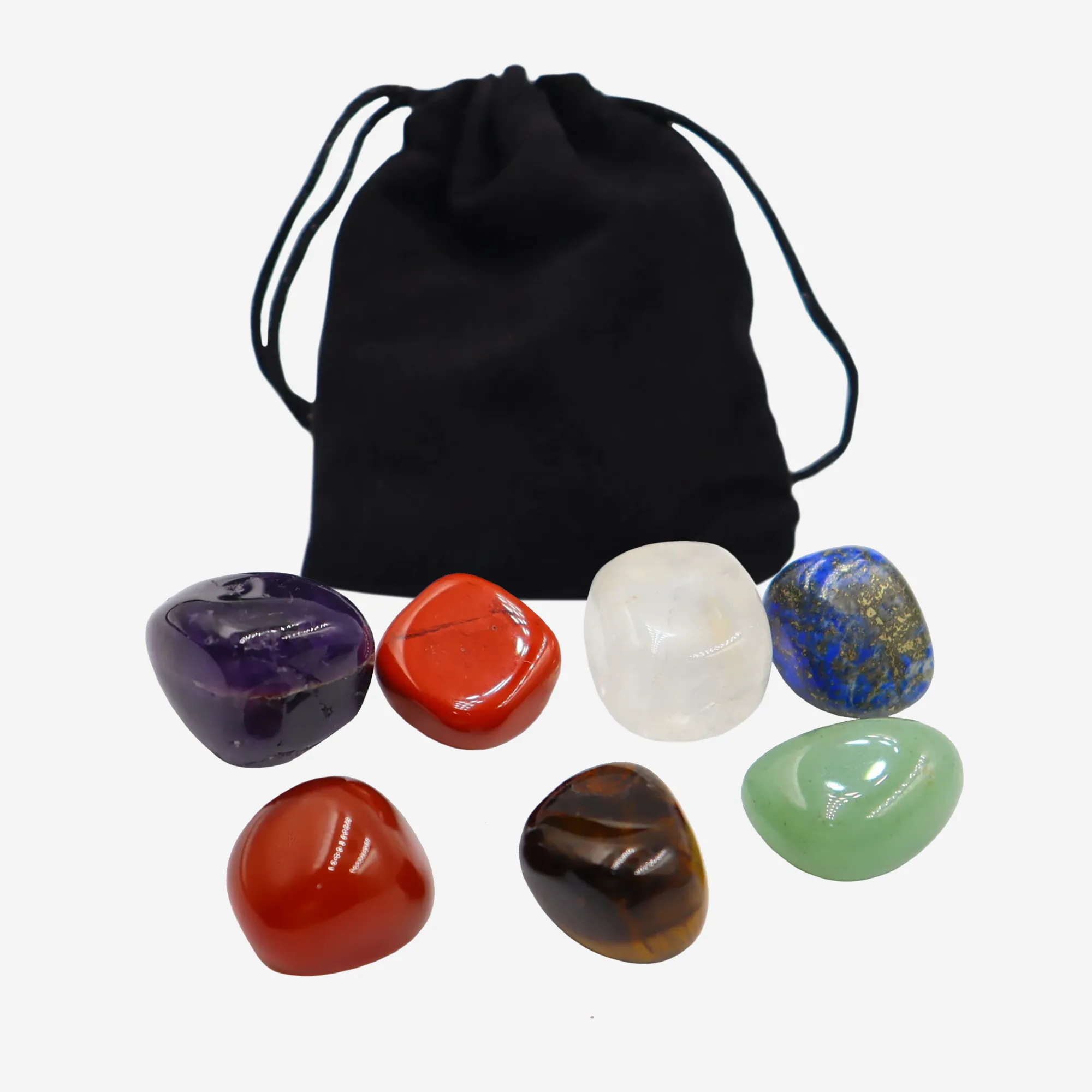 Spirit-Lifting Chakra Health Tumbled Reiki Stones Set of 7