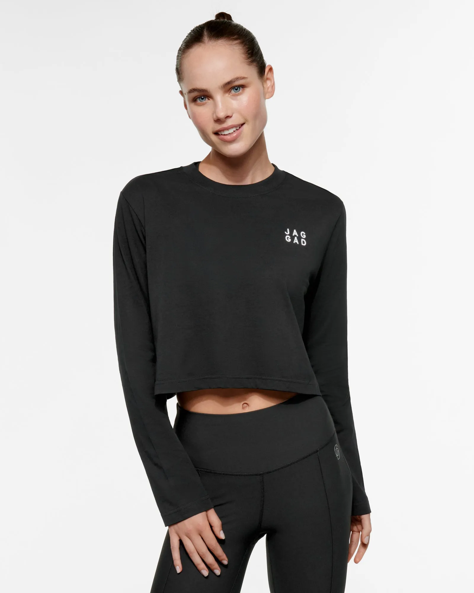 STAPLE CROP LONG SLEEVE TEE BLACK