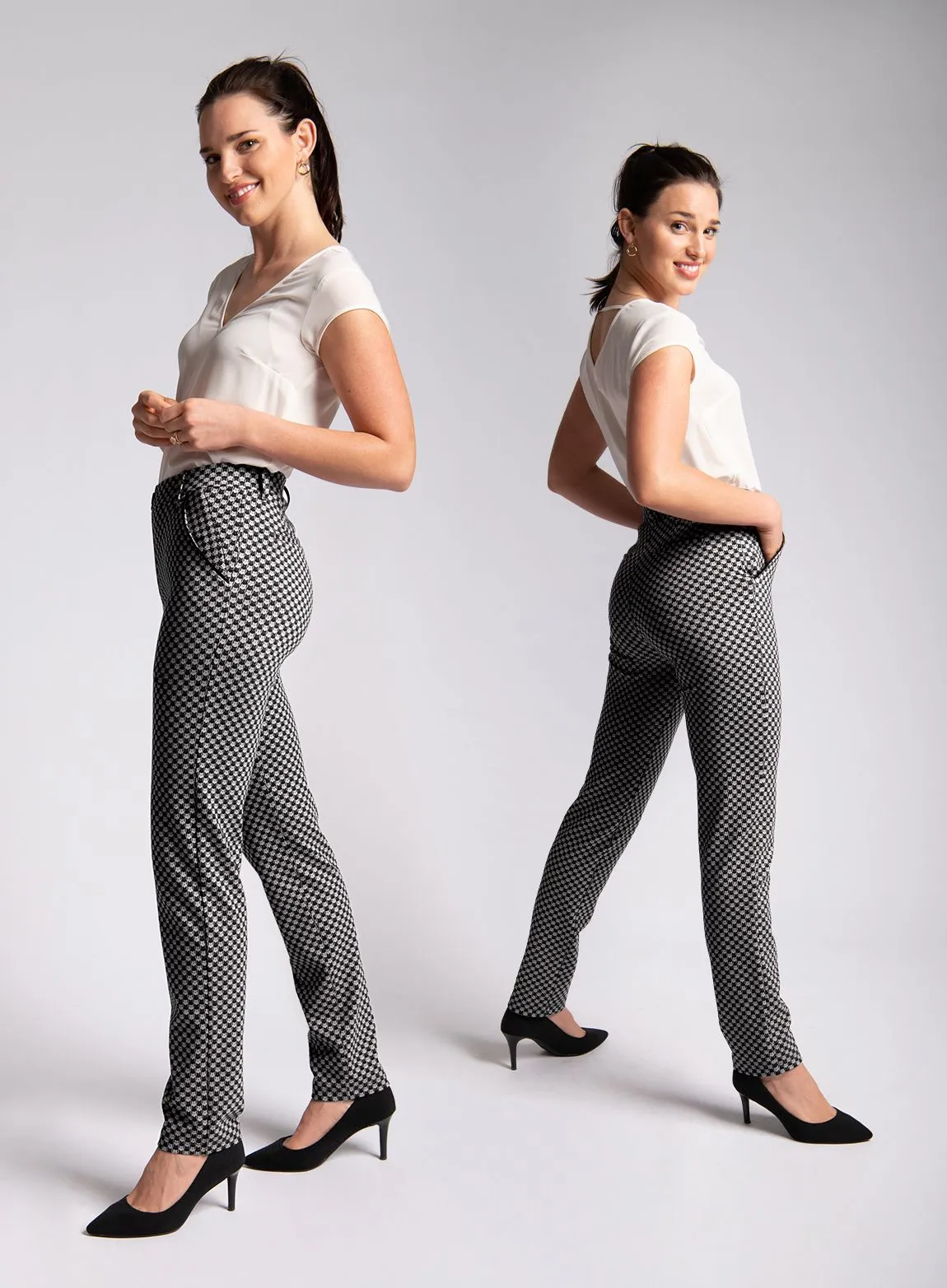 Straight-Leg | Chino Dress Pant Yoga Pants (Catstooth)