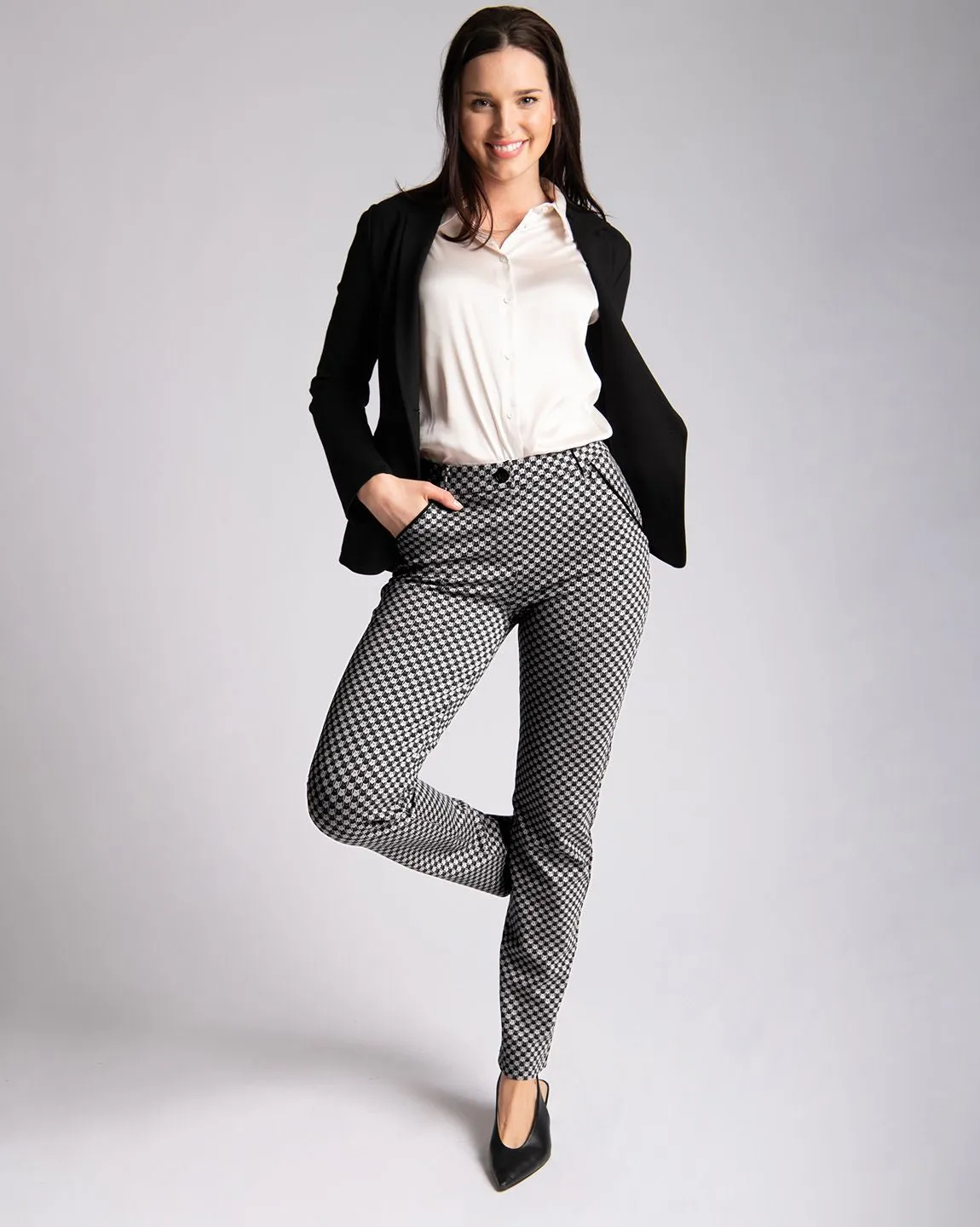 Straight-Leg | Chino Dress Pant Yoga Pants (Catstooth)