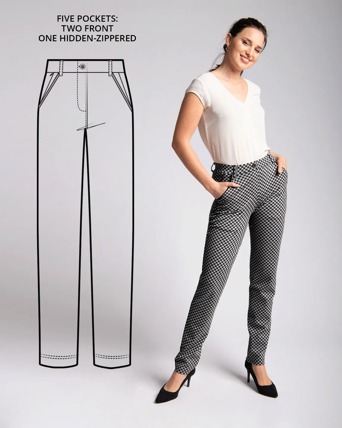 Straight-Leg | Chino Dress Pant Yoga Pants (Catstooth)