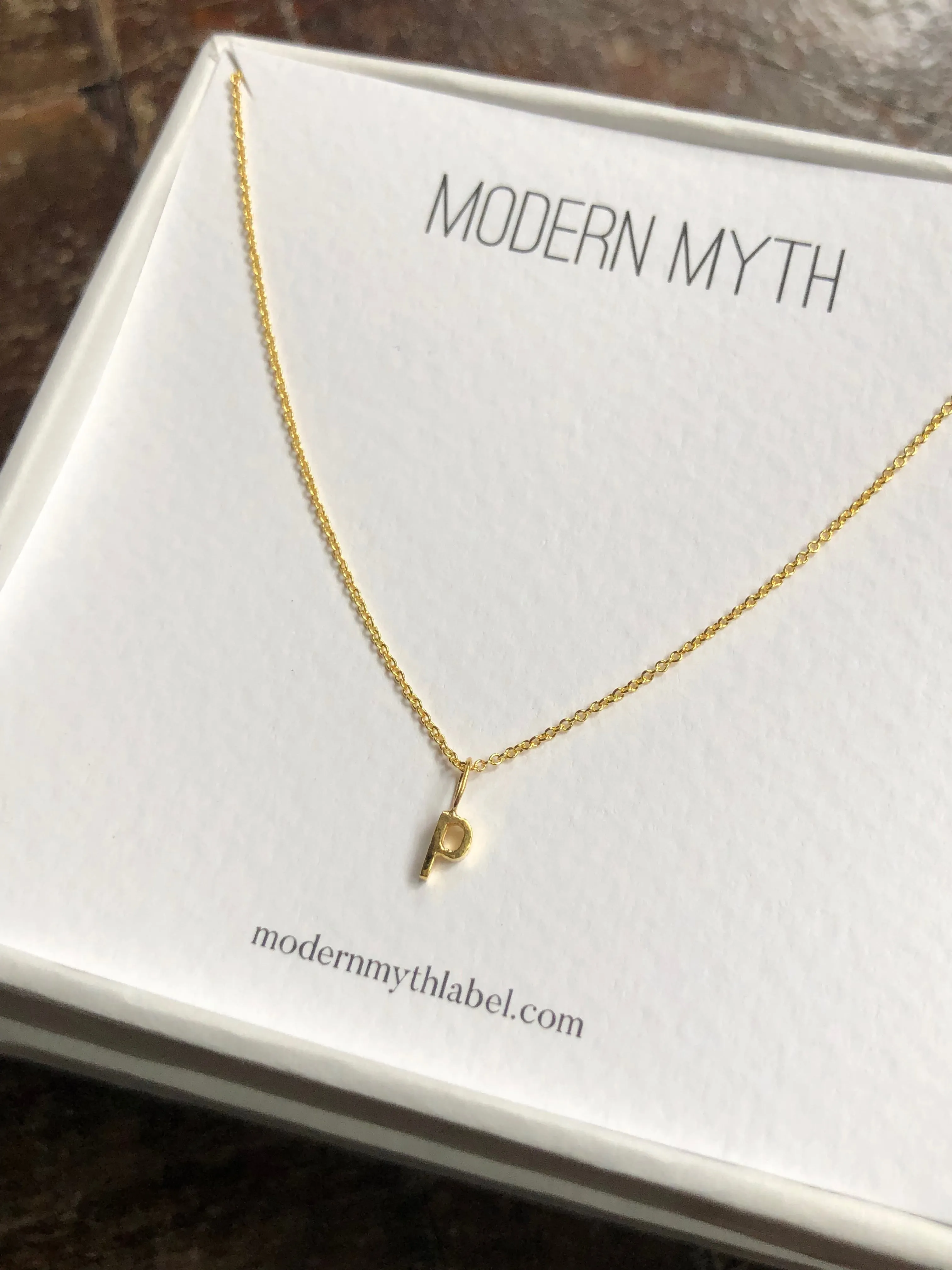 Tiniest Alphabet Pendant Necklace, Solid Gold