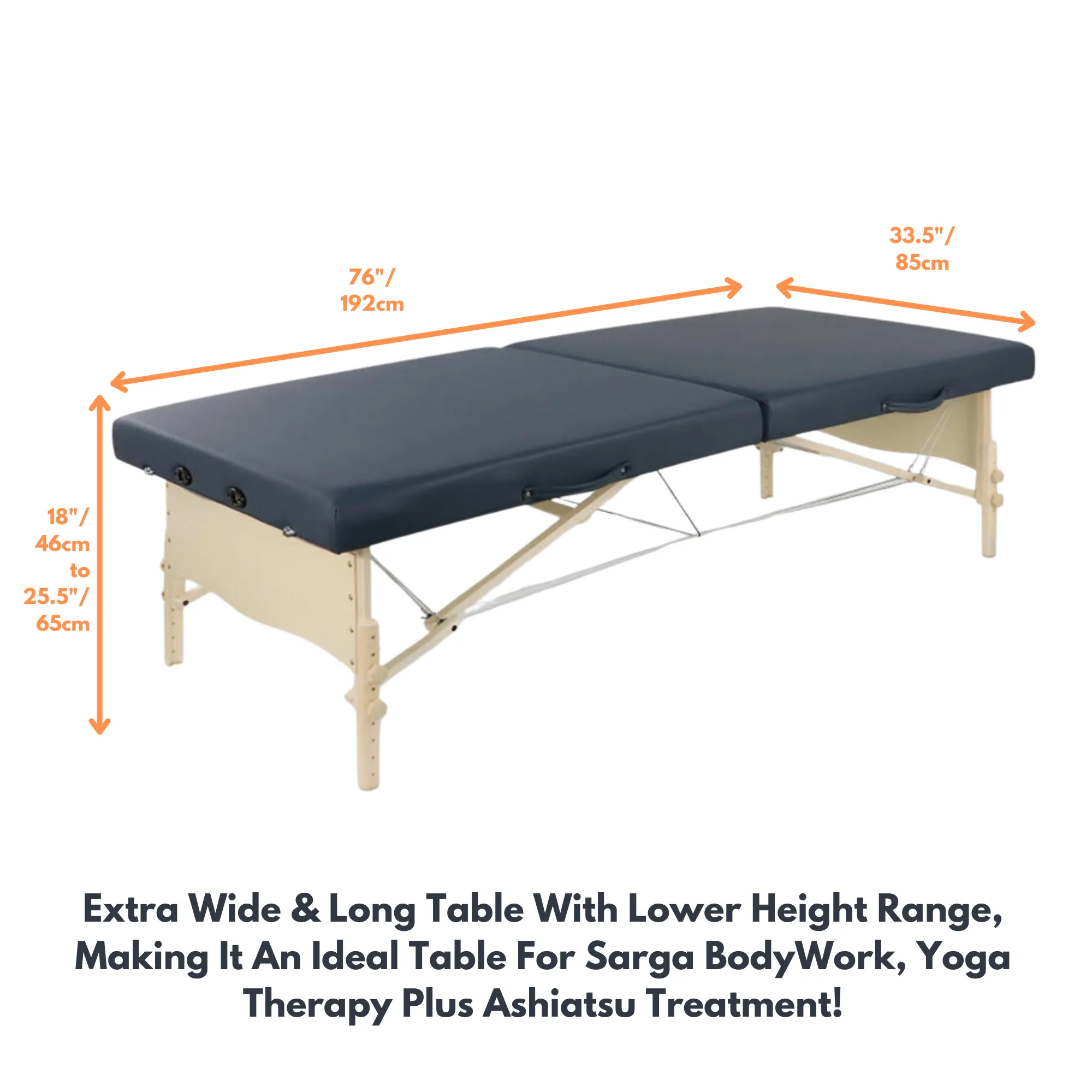 TITAN - 750lbs HIGH STRENGTH - EXTRA WIDE - LOW HEIGHT BODYWORK MASSAGE TABLE