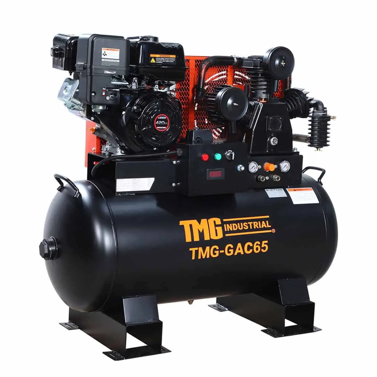 TMG Industrial 60 Gallon 2-Stage Truck Mounted Air Compressor, 14 HP LONCIN G420F Engine, Horizontal Tank, 18.5 CFM @ 175 PSI, TMG-GAC65