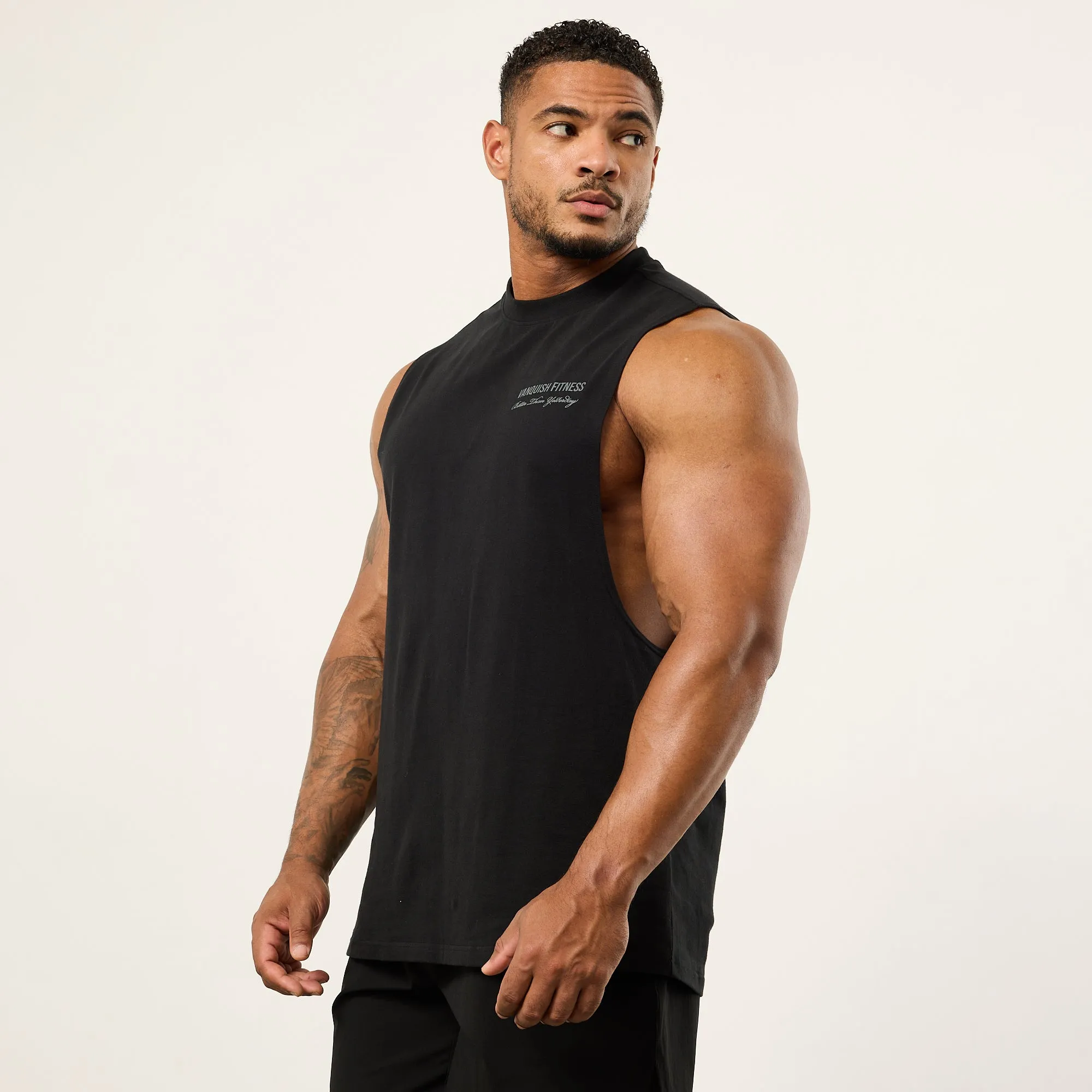 Vanquish Black Signature Sleeveless T Shirt