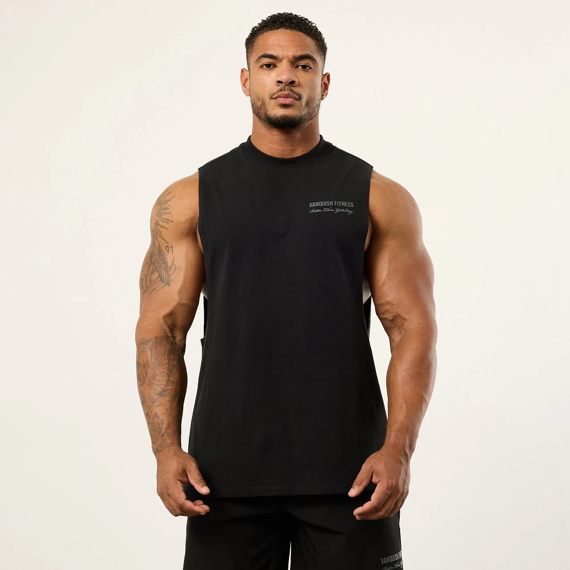 Vanquish Black Signature Sleeveless T Shirt