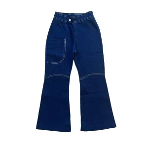 Vintage 1970s Navy Flare Bottoms  6-8Y