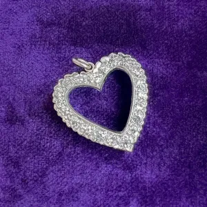 Vintage Diamond Heart Pendant