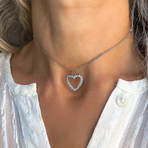 Vintage Diamond Heart Pendant