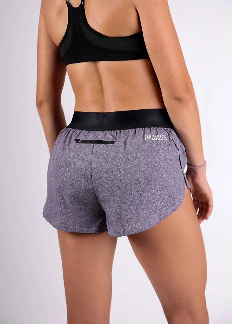 Women's Heather Grey 1.5" Split Shorts