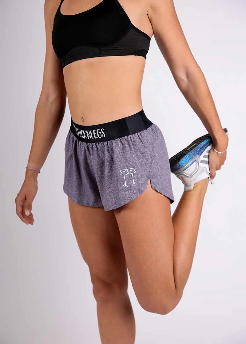 Women's Heather Grey 1.5" Split Shorts