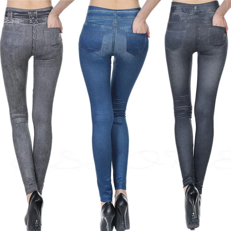 Women's Imitation Denim Jeggings