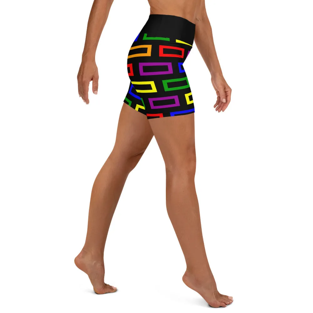 Yoga Shorts Colorful Blocks