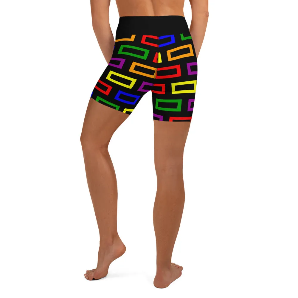 Yoga Shorts Colorful Blocks